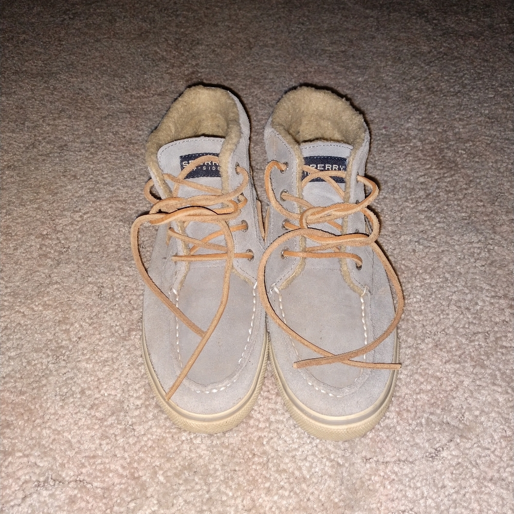 Faux fur lined Sperry Top Sider